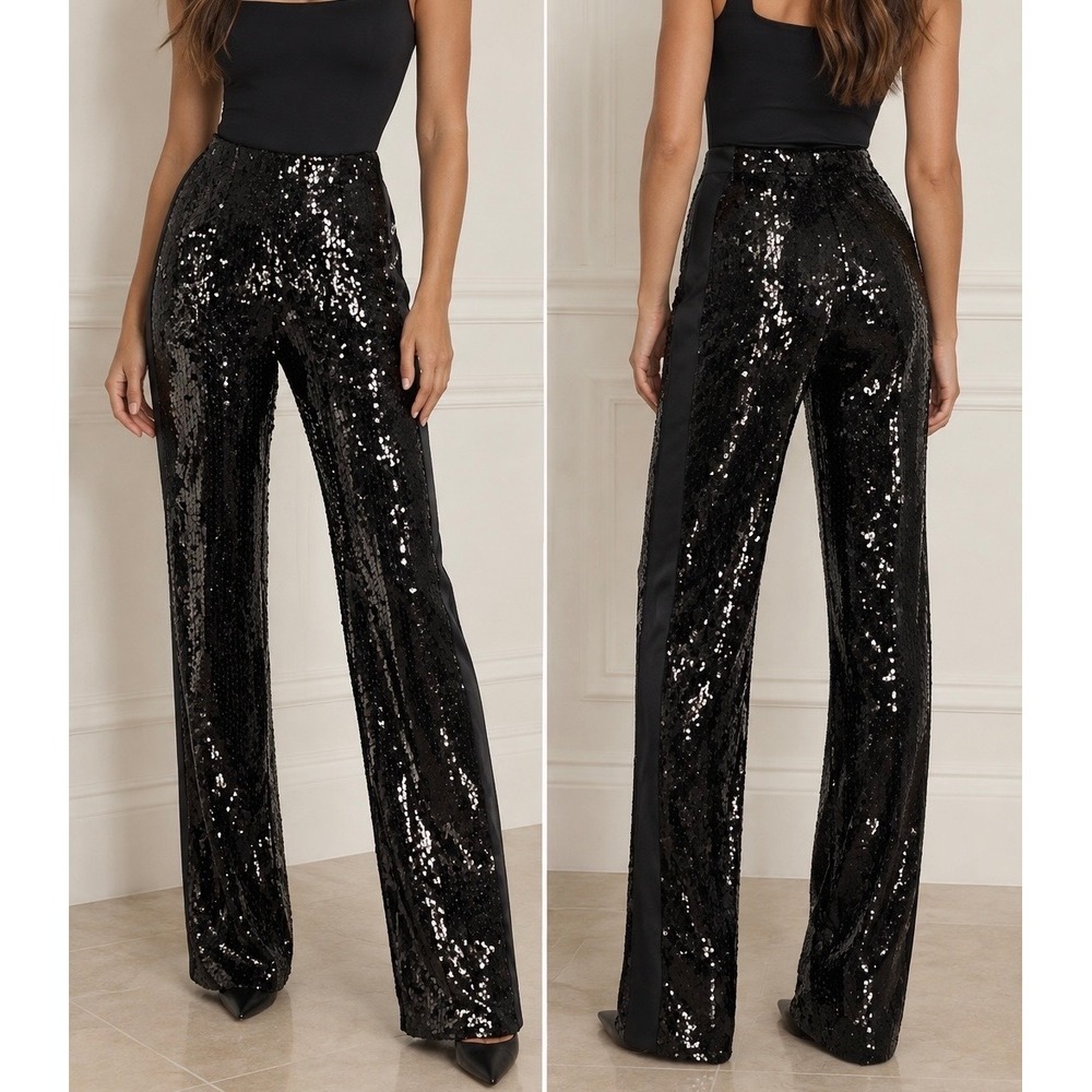 HOUSE OF CB Rosaria Sequin Tuxedo Trouser Pants